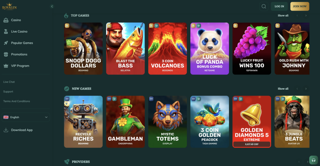 Royalen Credit Card Casino